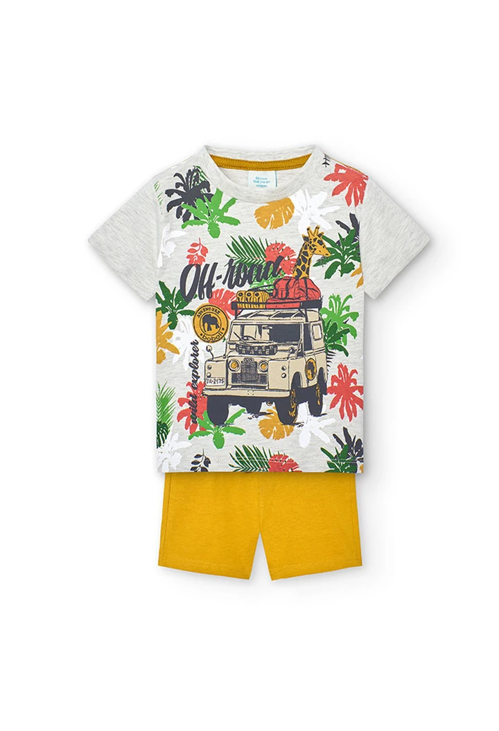 Baby boy ivory knit set.