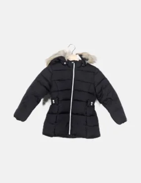 Black Quilted Hooded Jacket