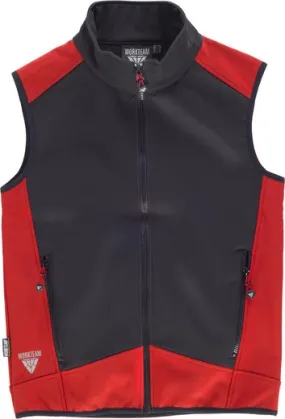 Black Red Combined Softshell Vest