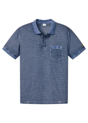 Blue smoke striped polo shirt