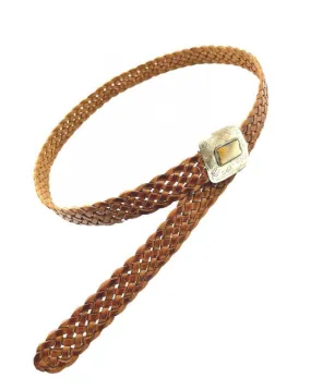 Camel Leather Belts for Men and Women, Narrow Unisex Belts for Pants