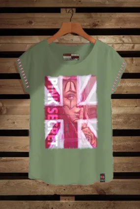 Woman's PINK Khaki T-Shirt