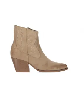 Chika10 taupe suede women's ankle boots