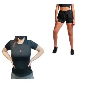 Conjunto Deportivo! Remera Urban Mujer+ Short Con Calza Ng