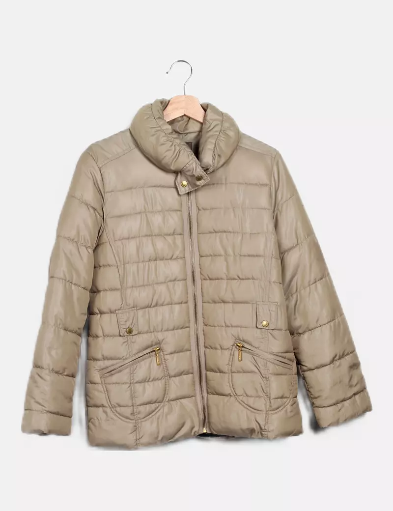 Padded beige Cortefiel jacket