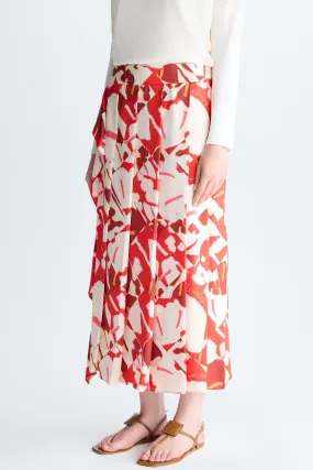 Midi printed twill skirt Cala Frida