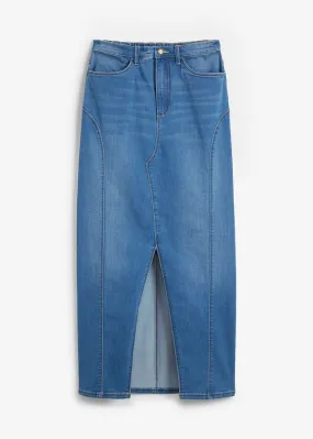 Low Rise and Comfortable Mid Wash Denim Skirt