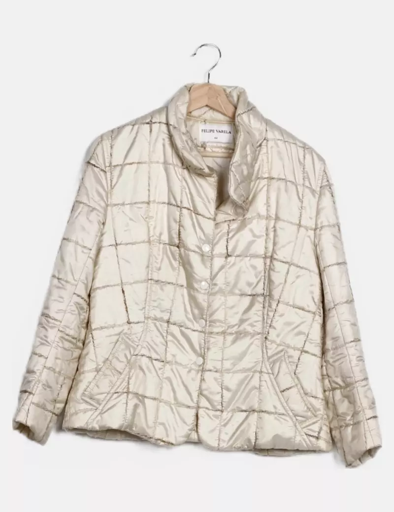 Felipe Varela Quilted Beige Jacket