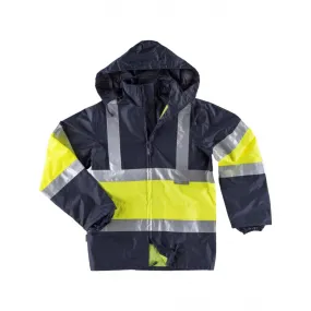 High visibility WORKTEAM S2018 waterproof rain suit.