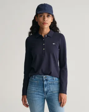 Long-sleeve Shield Piqué Polo