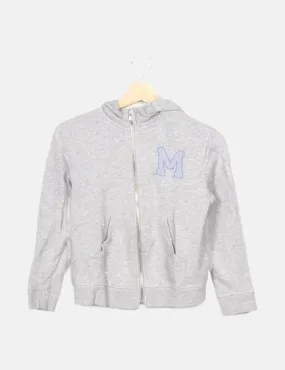 Mango Sudadera gris cremallera
