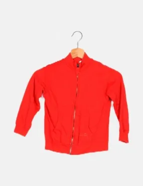 Mango Sudadera roja cremallera
