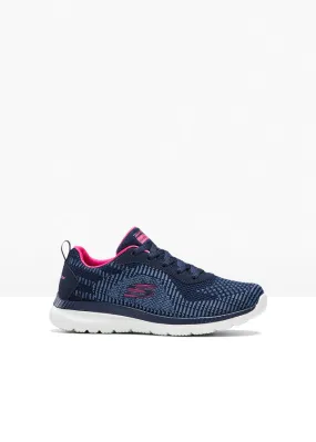 Navy blue/pink Skechers memory foam sneakers
