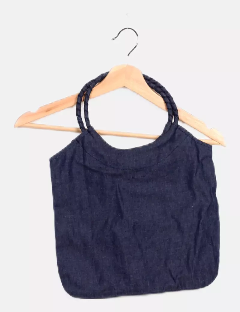 Denim tote bag without a brand name