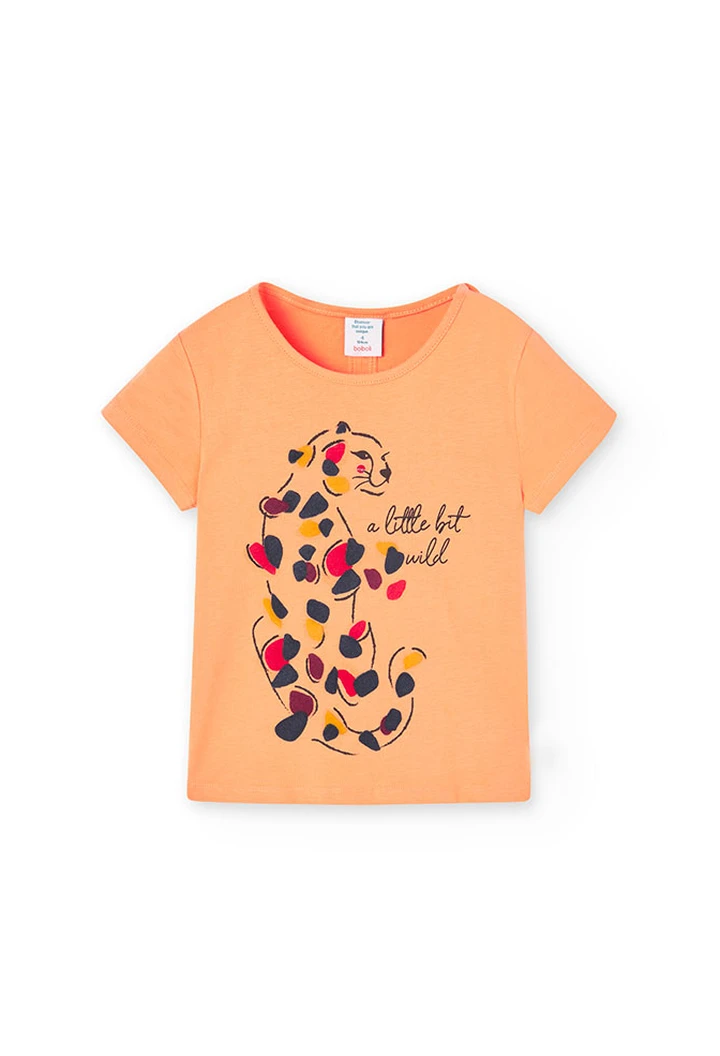 Orange knitted girls' shirt
