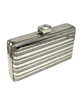 ORIGINAL CLUTCH PLATEADO DE METAL ESPECIAL INVITADAS DE BODA