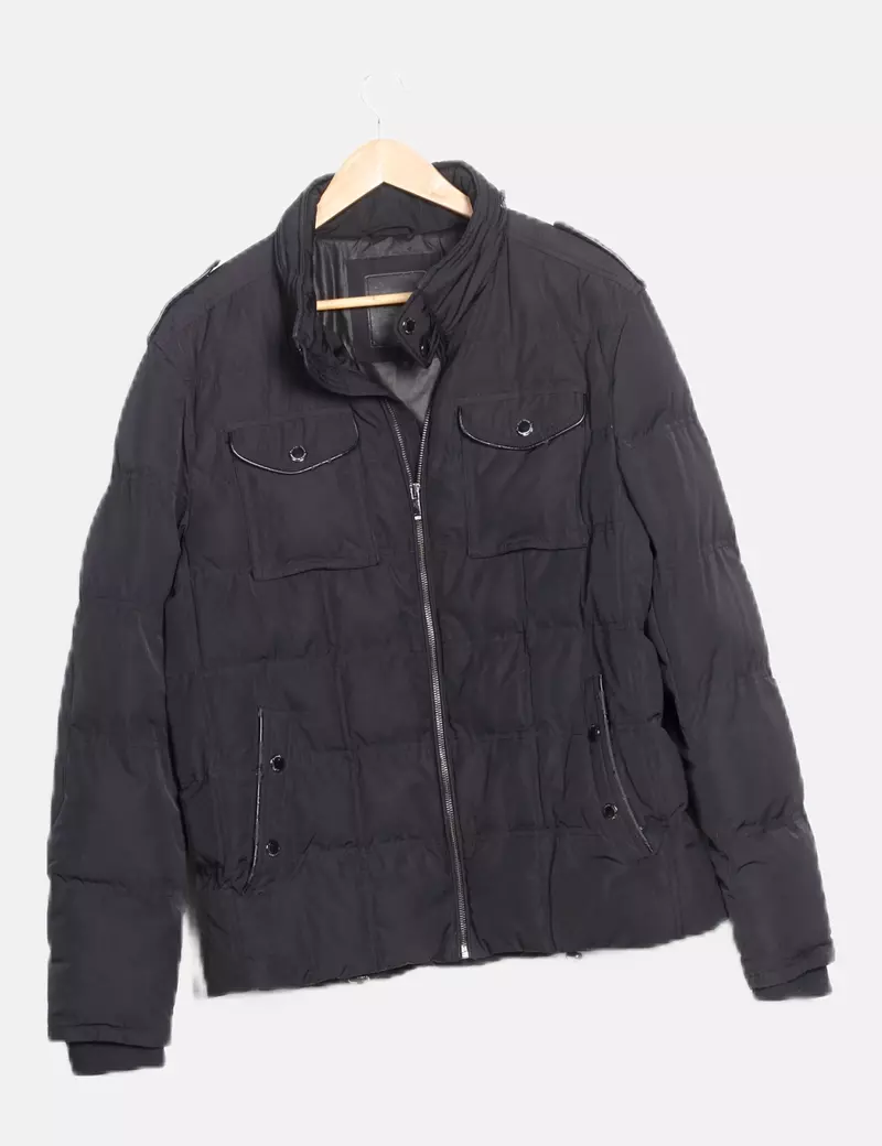 Pedro del Hierro Black Quilted Jacket.