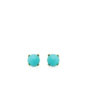 Pendientes Marianela Turquesa 5mm 18 Ktes