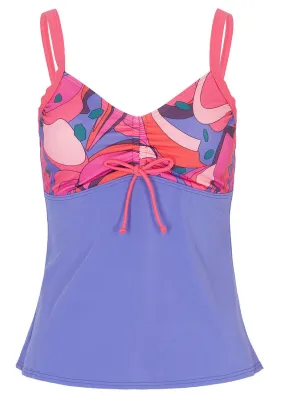 Recycled Nylon Pink-Purple Tankini Top