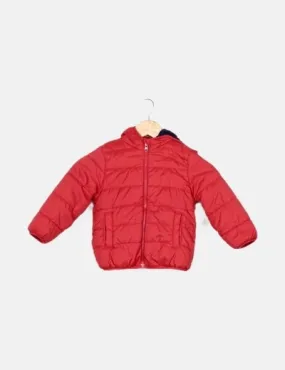 Red Quilted Benetton Puffer Jacket