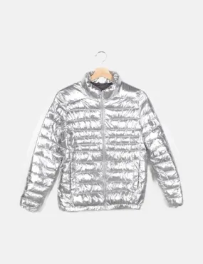 Silver Quilted Zara Feather Plate.