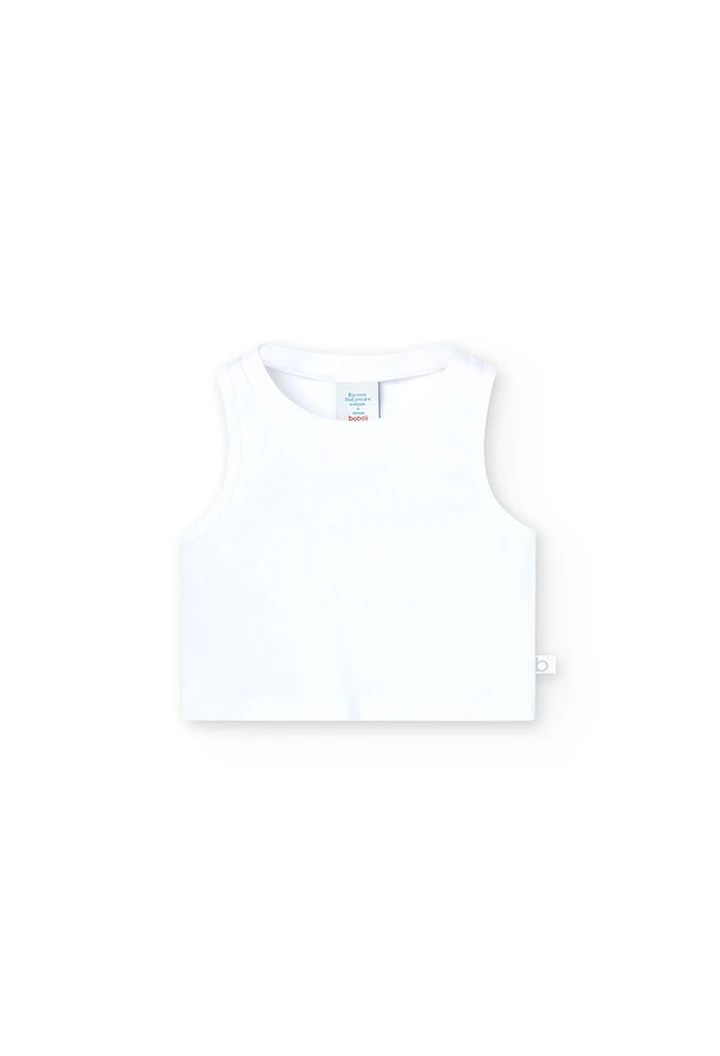 White ribbed girls' top