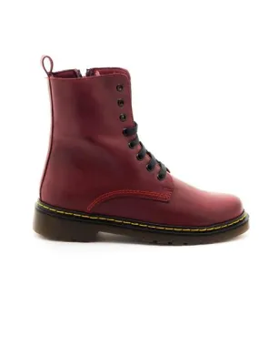 Women's Military Burgundy Leather Booties 1450