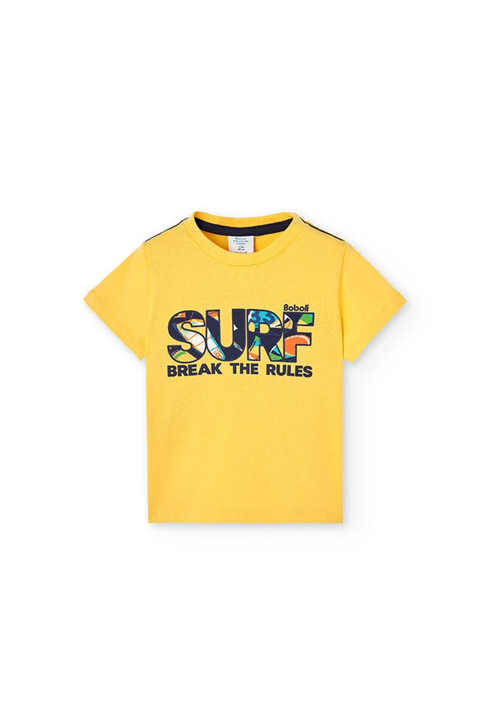 Yellow baby boy knit shirt.