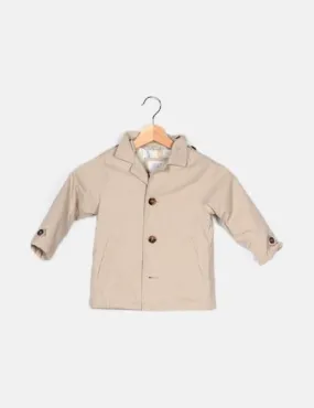 Zara Beige Padded Trench Coat