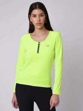 Zip-up ballet neck sweater.